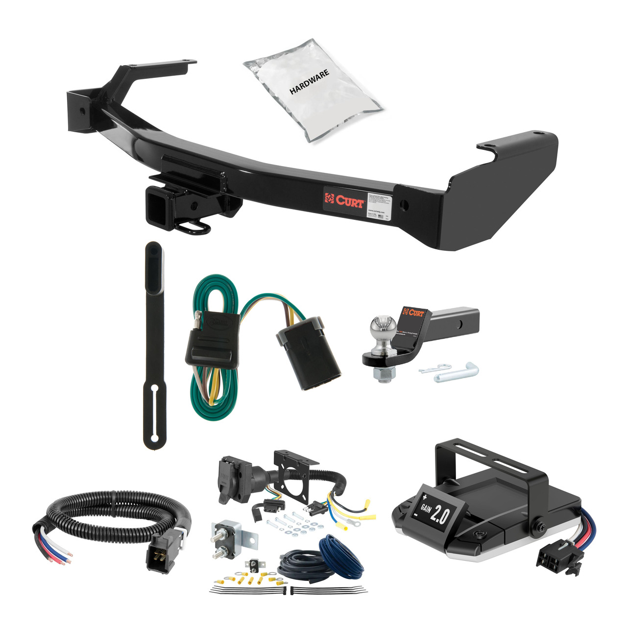 99-03 Dodge Van (full size) Excluding factory step bumper 2 CURT Trailer Hitch + Assure Proportional Brake Controller Kit HBCW774 thumbnail 0