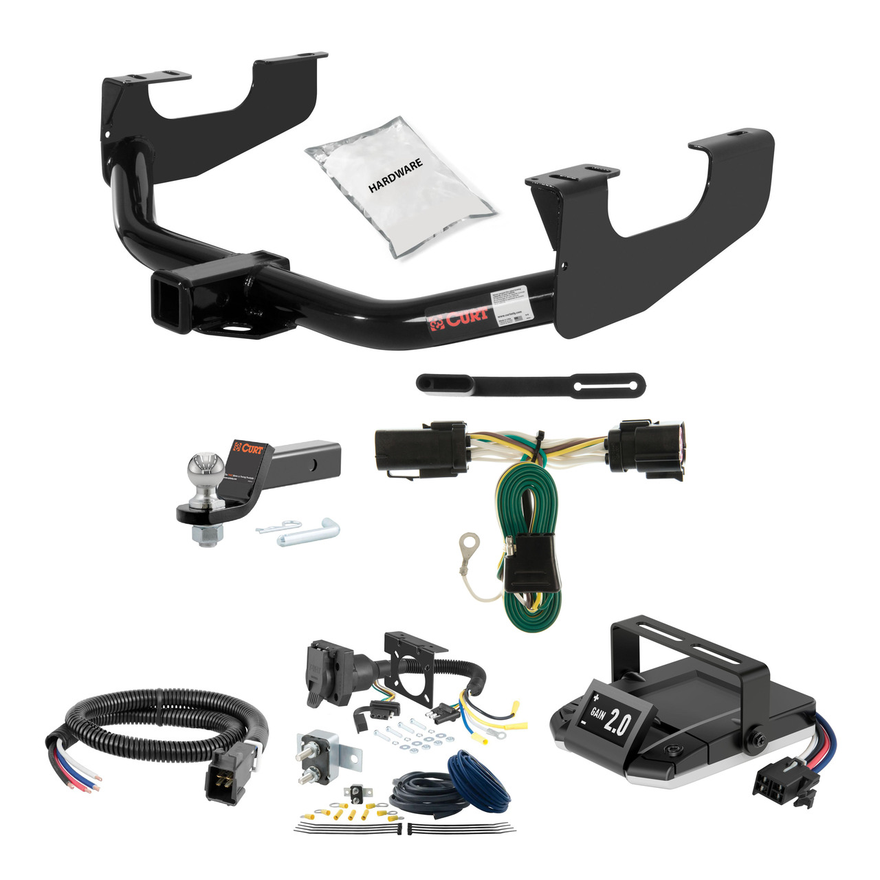 97-99 Ford F-250LD  New body 2 CURT Trailer Hitch + Assure Proportional Brake Controller Kit HBCW881 thumbnail 0