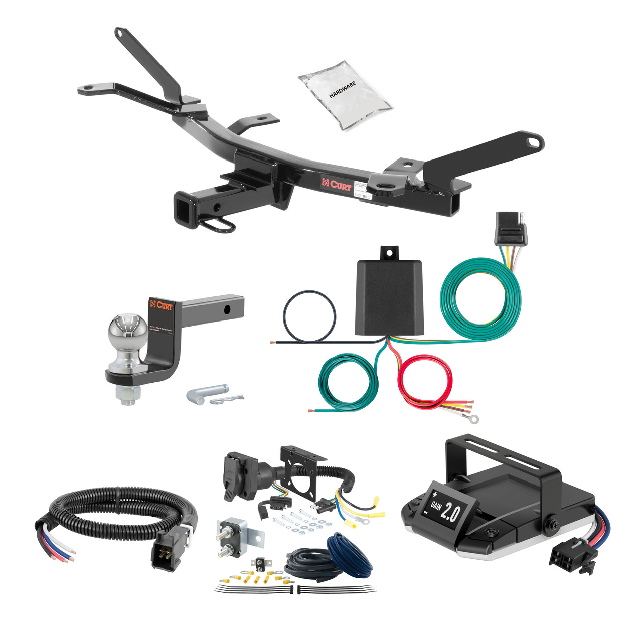 81-11 Lincoln Town Car 2 CURT Trailer Hitch + Assure Proportional Brake Controller Kit HBCW1754 thumbnail 0