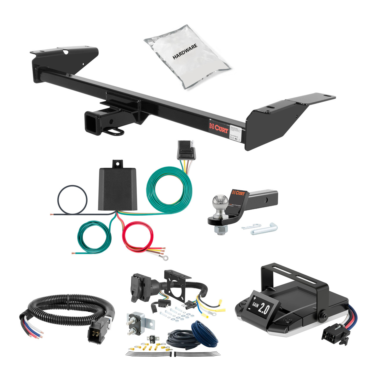 81-11 Lincoln Town Car 1.25 CURT Trailer Hitch + Assure Proportional Brake Controller Kit HBCW1753 thumbnail 0