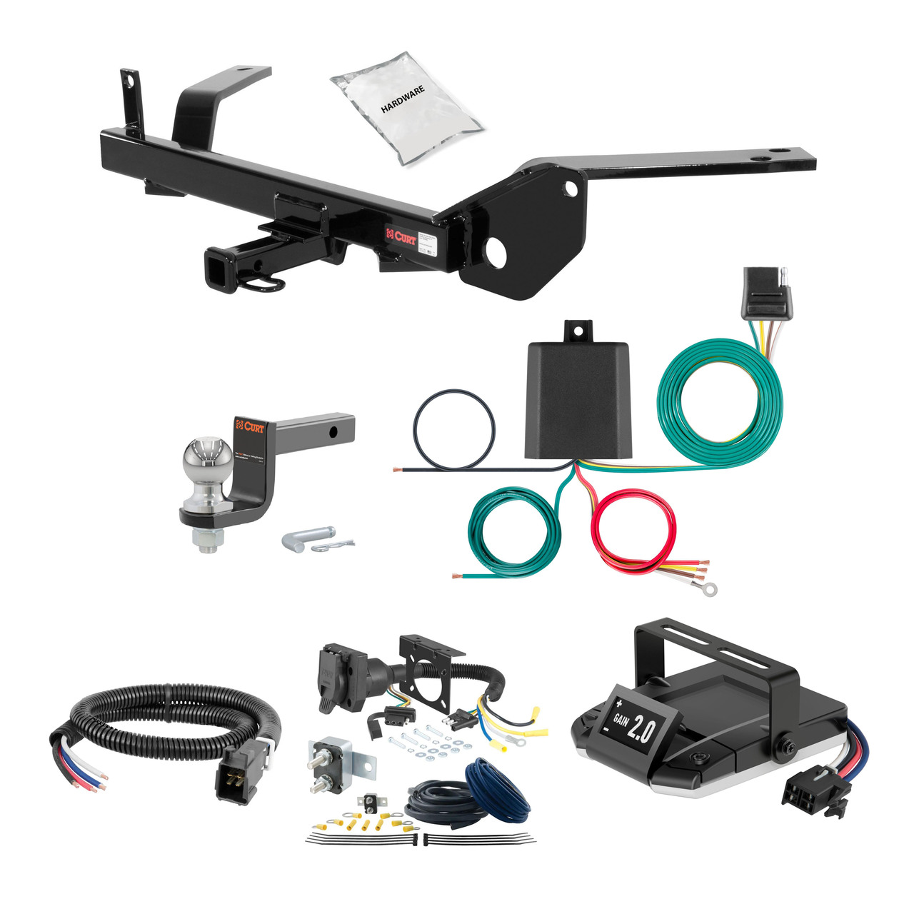03-05 Lincoln Aviator Fits beneath factory 1-1/4" receiver 2 CURT Trailer Hitch + Assure Proportional Brake Controller Kit HBCW1725 thumbnail 0