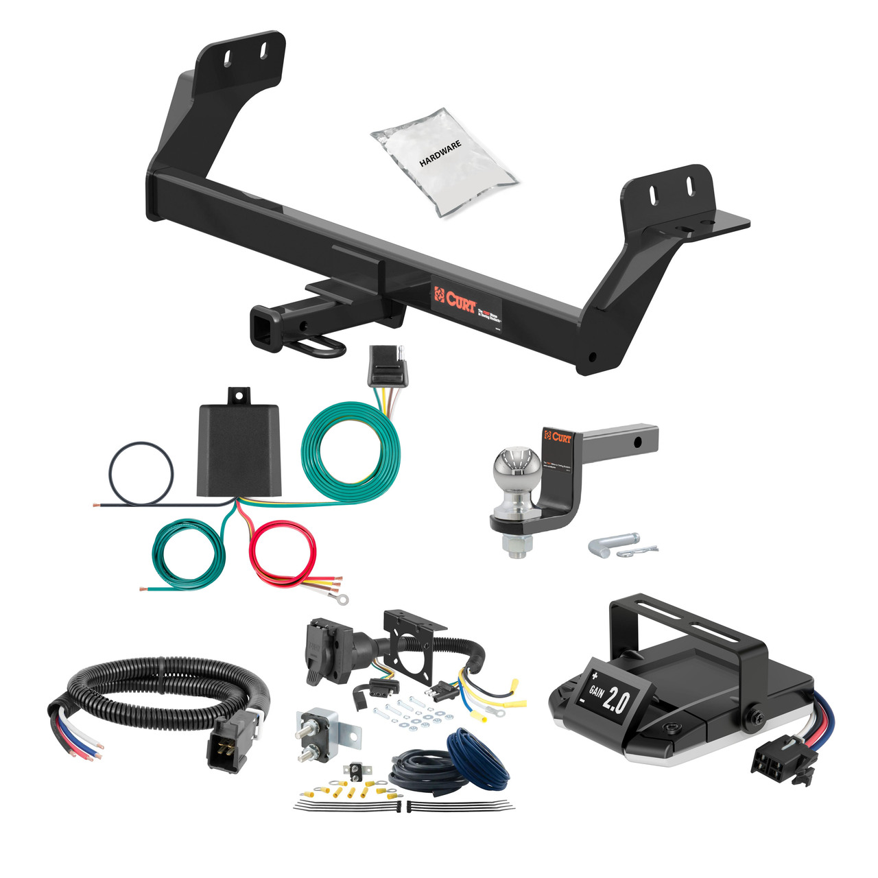 17-20 Lincoln MKZ Excluding 3.0L AWD 1.25 CURT Trailer Hitch + Assure Proportional Brake Controller Kit HBCW1745 thumbnail 0