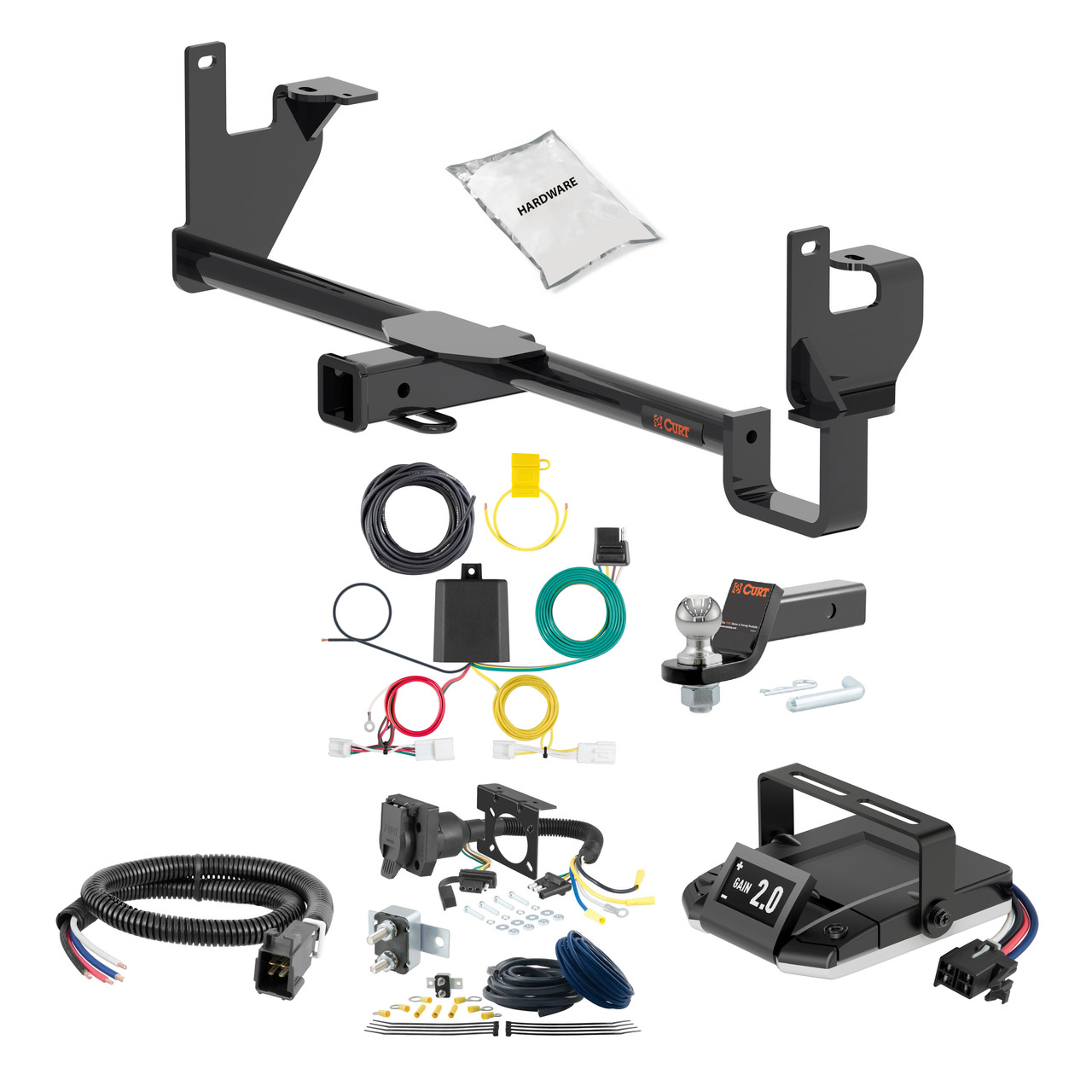 24-24 Lexus TX550h+ 2 CURT Trailer Hitch + Assure Proportional Brake Controller Kit HBCW1719 thumbnail 0