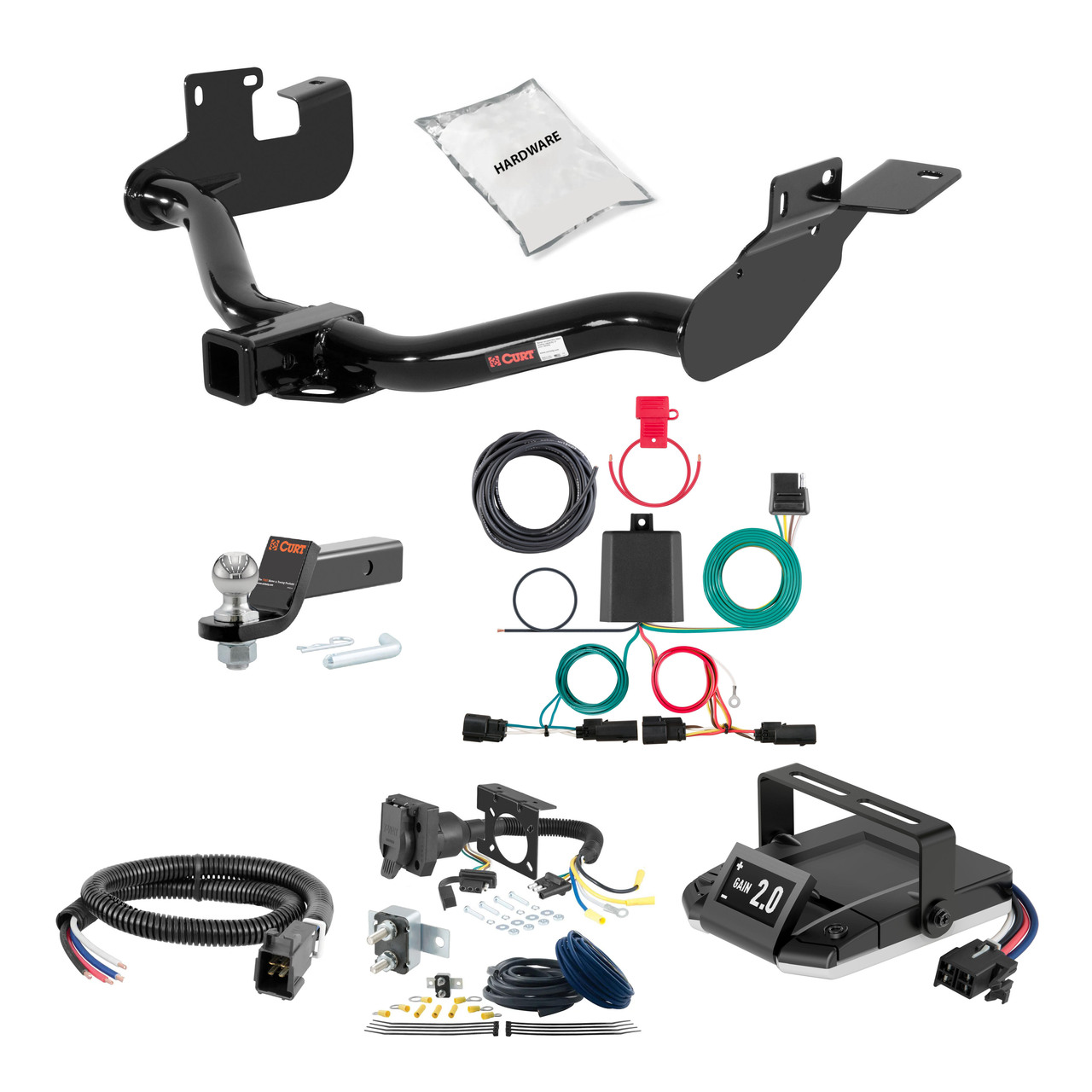 05-12 Ford Escape Without factory 1-1/4" receiver hitch 1.25 CURT Trailer Hitch + Assure Proportional Brake Controller Kit HBCW817 thumbnail 0