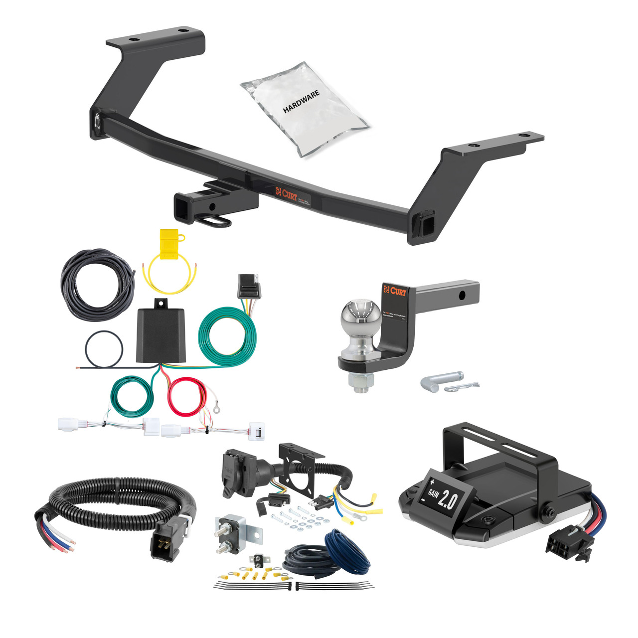 11-15 Mazda 2 1.25 CURT Trailer Hitch + Assure Proportional Brake Controller Kit HBCW1757 thumbnail 0