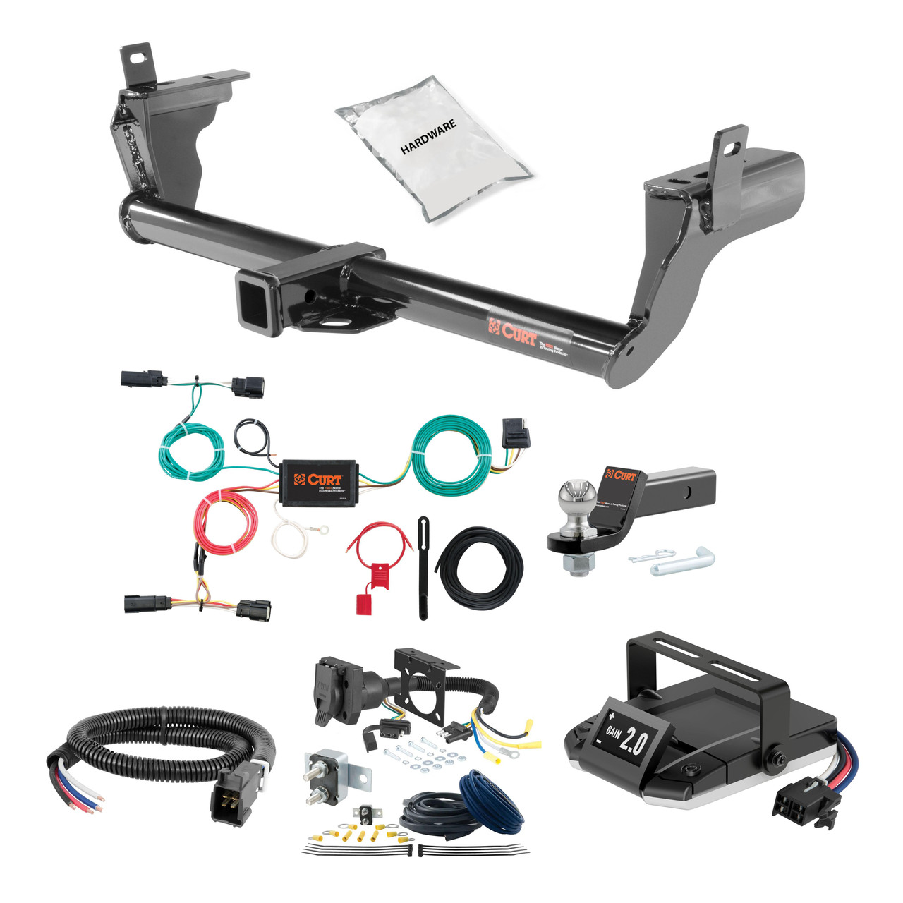 15-24 Ford Edge 2 CURT Trailer Hitch + Assure Proportional Brake Controller Kit HBCW808 thumbnail 0