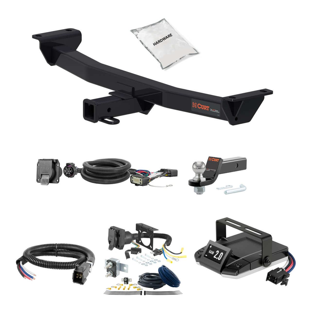 13-19 Ford Police Interceptor Utility 2 CURT Trailer Hitch + Assure Proportional Brake Controller Kit HBCW974 thumbnail 0