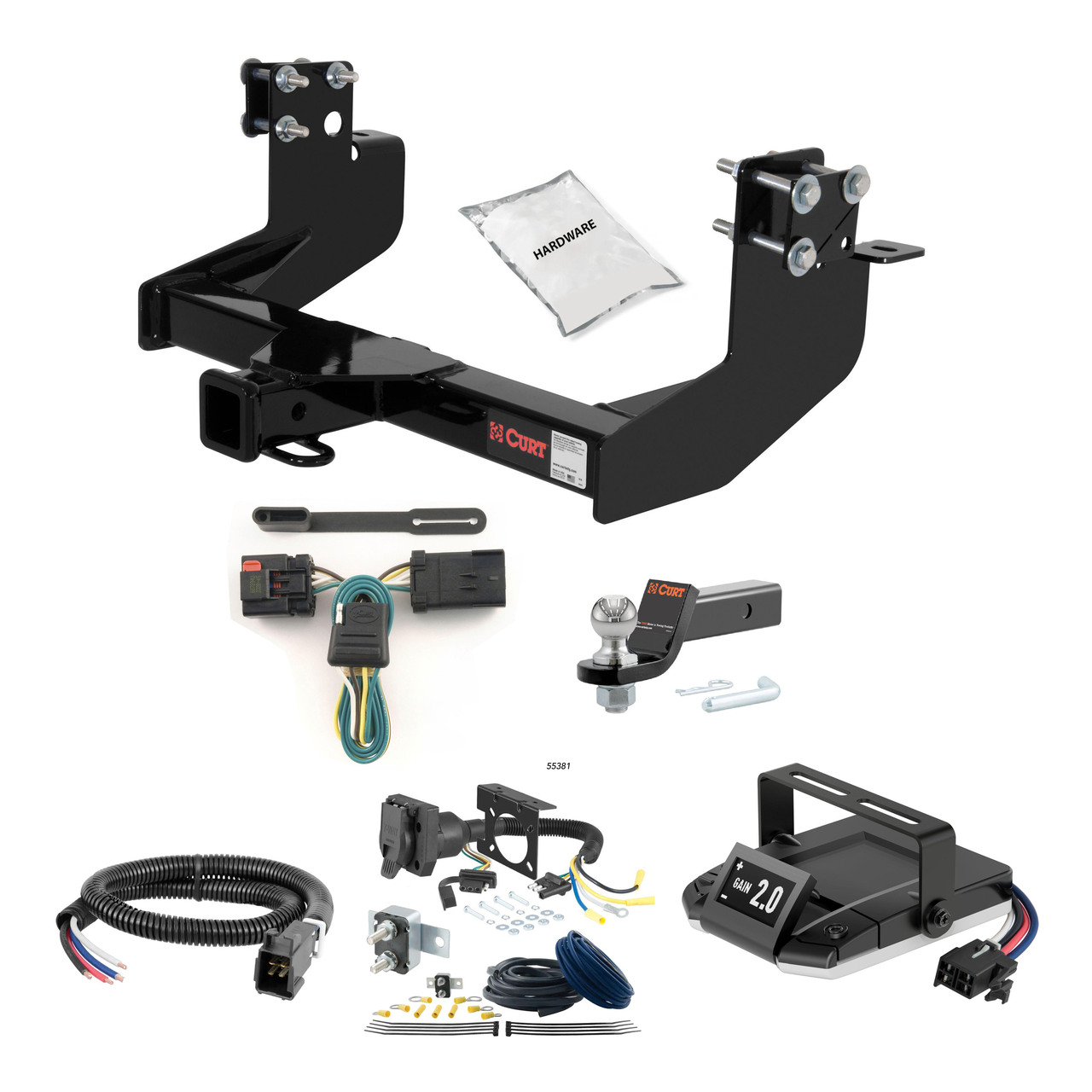 03-06 Dodge Sprinter 3500  118" and 140" WB with single rear wheels, 158" WB 2 CURT Trailer Hitch + Assure Proportional Brake Controller Kit HBCW770 thumbnail 0