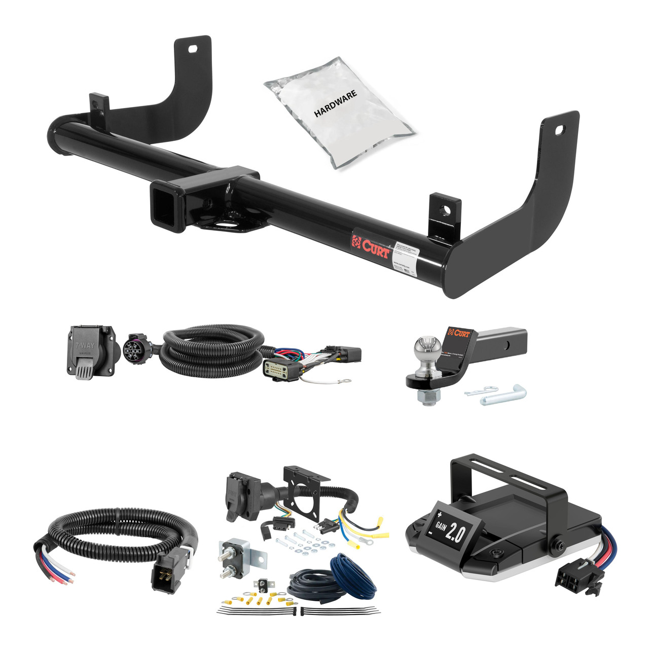 15-24 Ford F-150  With factory receiver 2 CURT Trailer Hitch + Assure Proportional Brake Controller Kit HBCW852 thumbnail 0