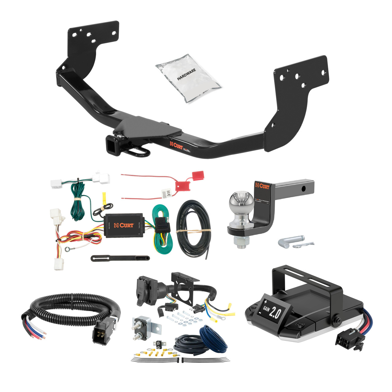16-23 Mazda CX-9 2 CURT Trailer Hitch + Assure Proportional Brake Controller Kit HBCW1804 thumbnail 0