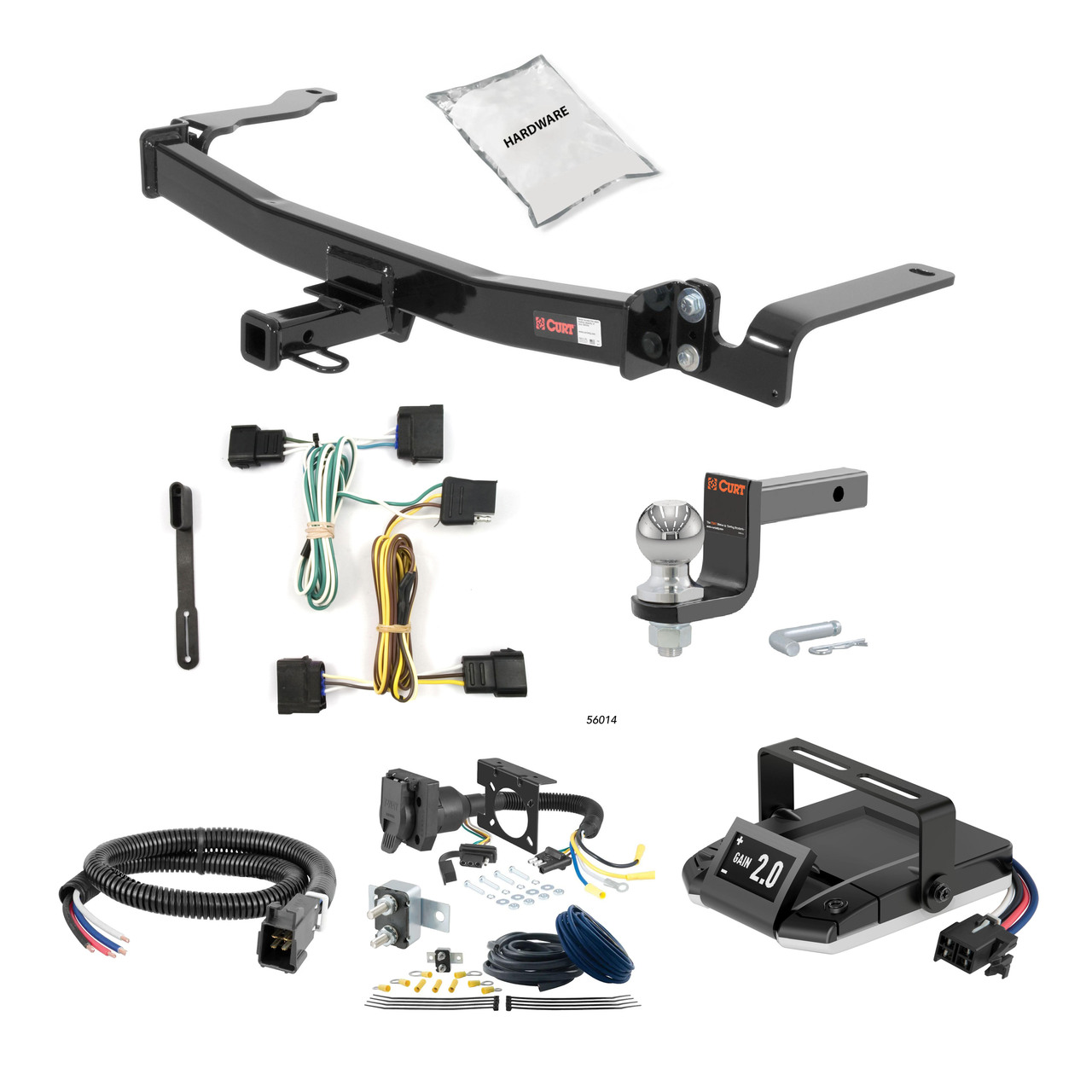 09-20 Ford Flex Without dual exhaust 2 CURT Trailer Hitch + Assure Proportional Brake Controller Kit HBCW934 thumbnail 0