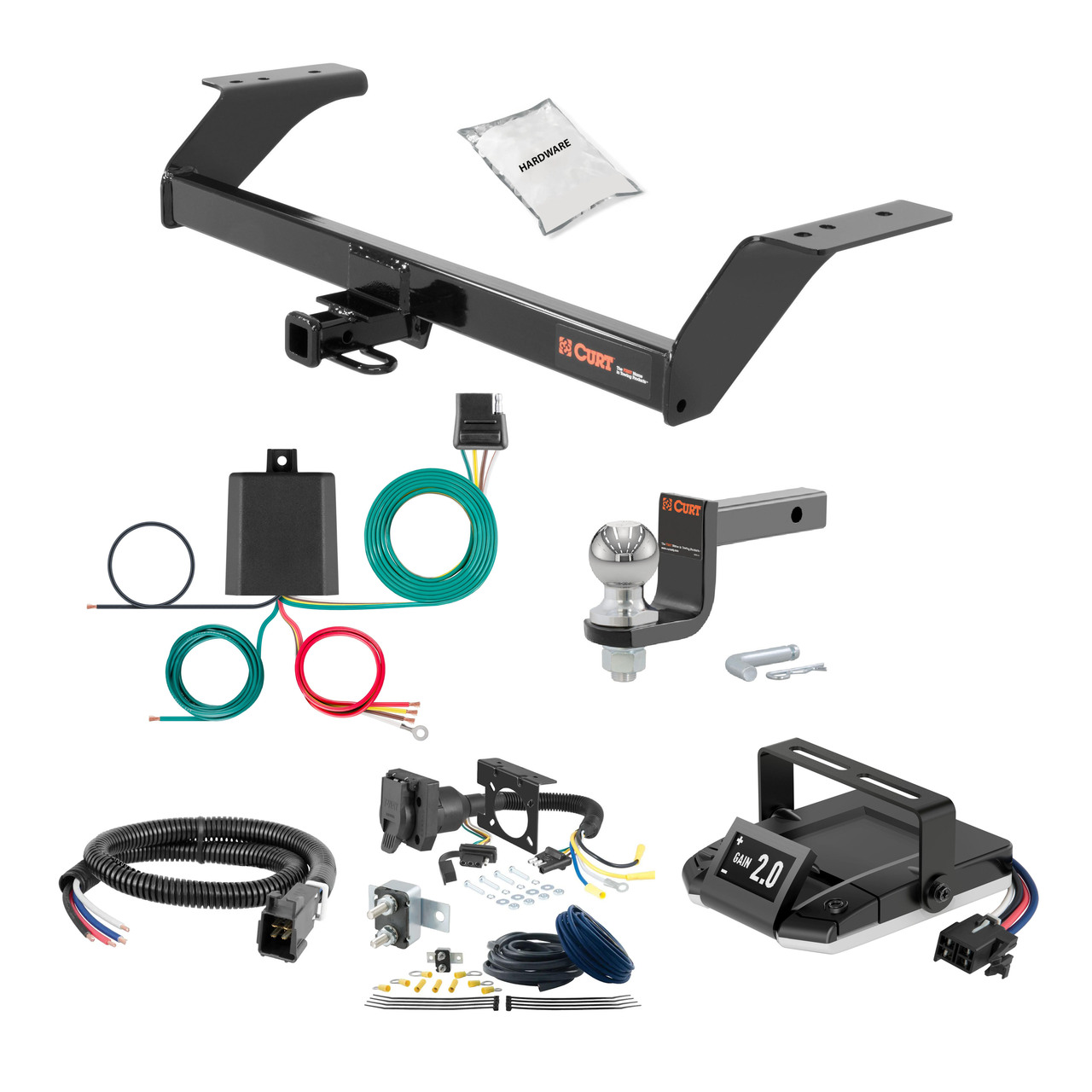 17-17 Lincoln MKZ 3.0L AWD only 1.25 CURT Trailer Hitch + Assure Proportional Brake Controller Kit HBCW1746 thumbnail 0