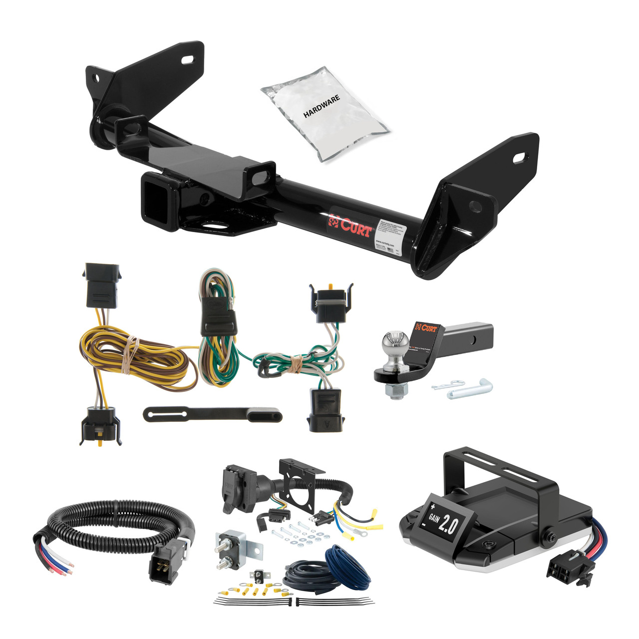 06-08 Ford F-150  Excluding factory receiver (built after 8/5/05) 2 CURT Trailer Hitch + Assure Proportional Brake Controller Kit HBCW856 thumbnail 0