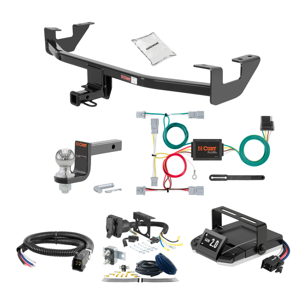 14-18 Mazda 3 Hatchback 1.25 CURT Trailer Hitch + Assure Proportional Brake Controller Kit HBCW1759 thumbnail 0