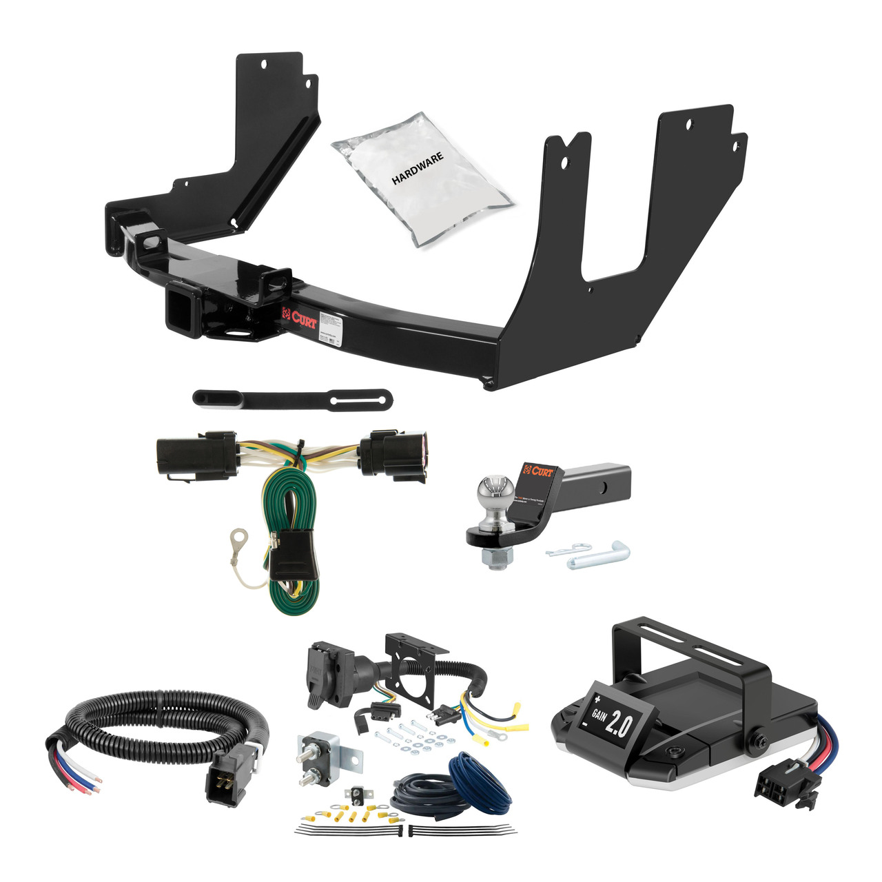 06-08 Ford F-150  Excluding factory receiver (built after 8/5/05) 2 CURT Trailer Hitch + Assure Proportional Brake Controller Kit HBCW858 thumbnail 0
