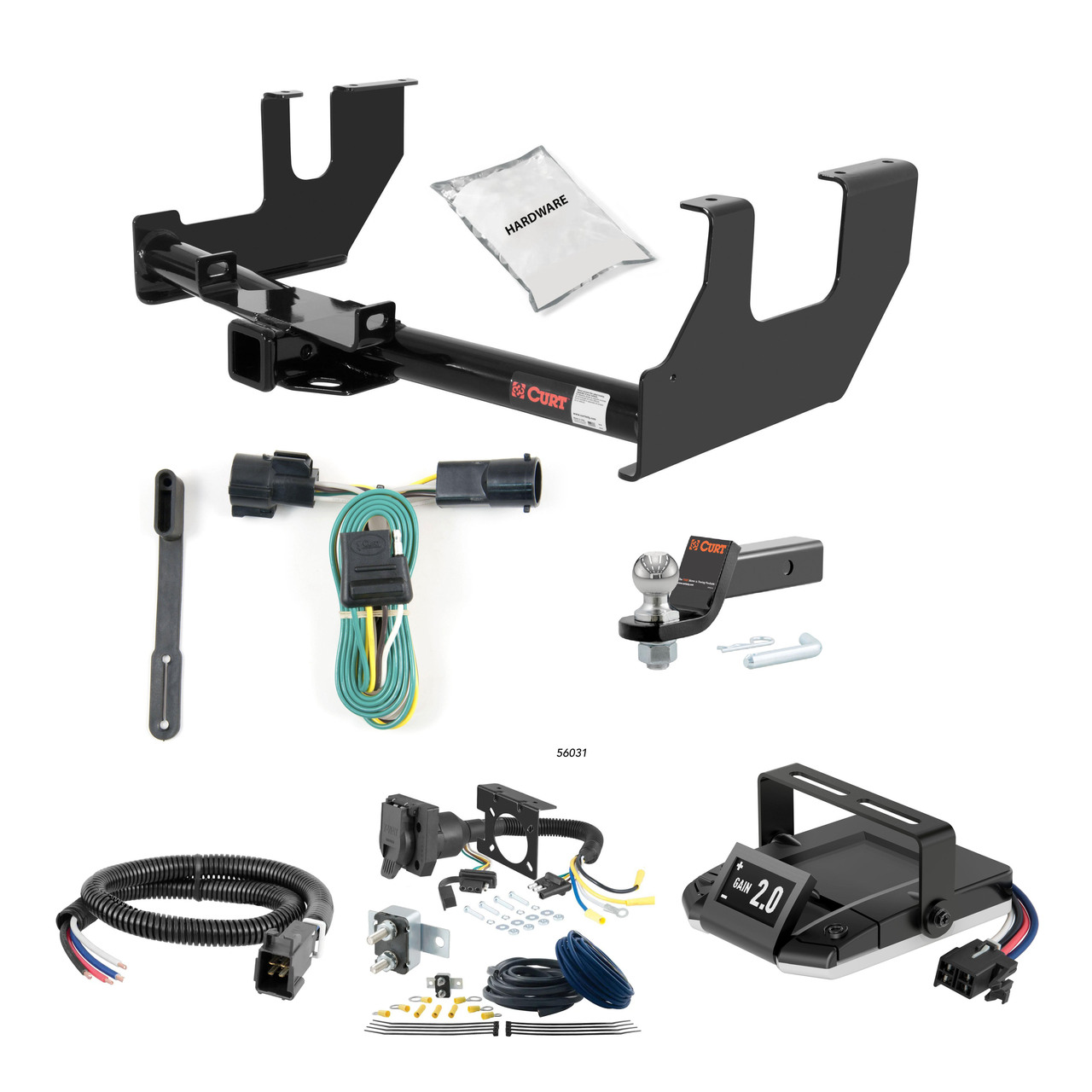 04-05 Ford F-150  Excluding factory receiver and 2004 Heritage Edition 2 CURT Trailer Hitch + Assure Proportional Brake Controller Kit HBCW859 thumbnail 0