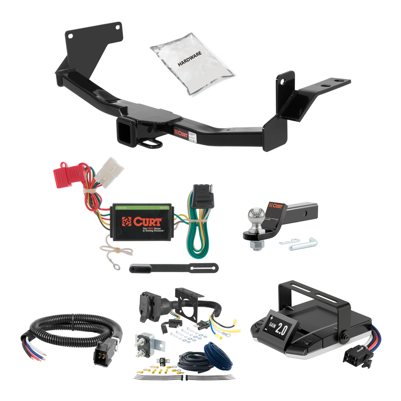 06-11 Mitsubishi Endeavor 2 CURT Trailer Hitch + Assure Proportional Brake Controller Kit HBCW1973 thumbnail 0