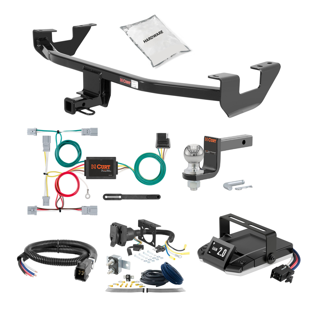 14-18 Mazda 3 Sedan 1.25 CURT Trailer Hitch + Assure Proportional Brake Controller Kit HBCW1763 thumbnail 0