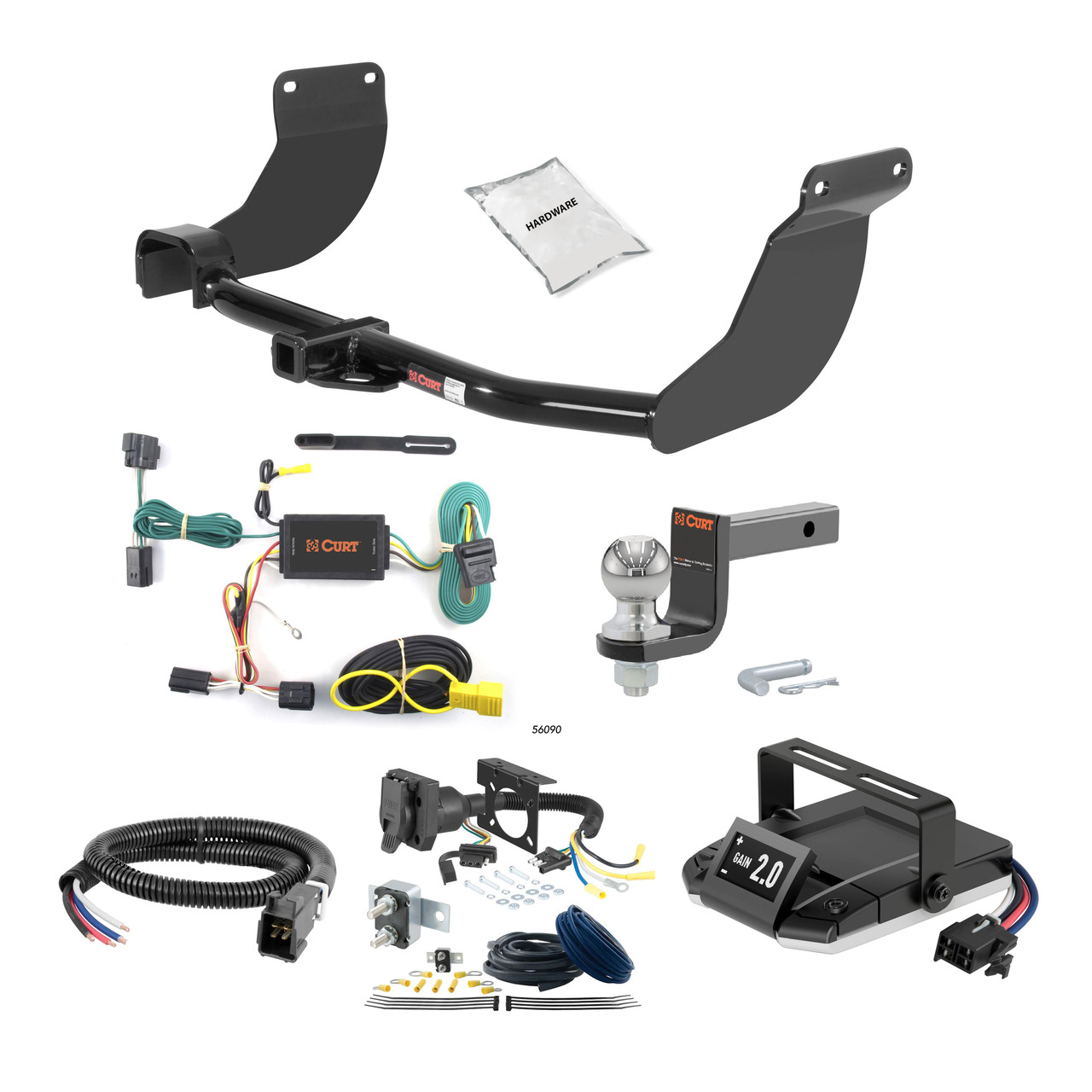 14-23 Ford Transit Connect 2 CURT Trailer Hitch + Assure Proportional Brake Controller Kit HBCW997 thumbnail 0