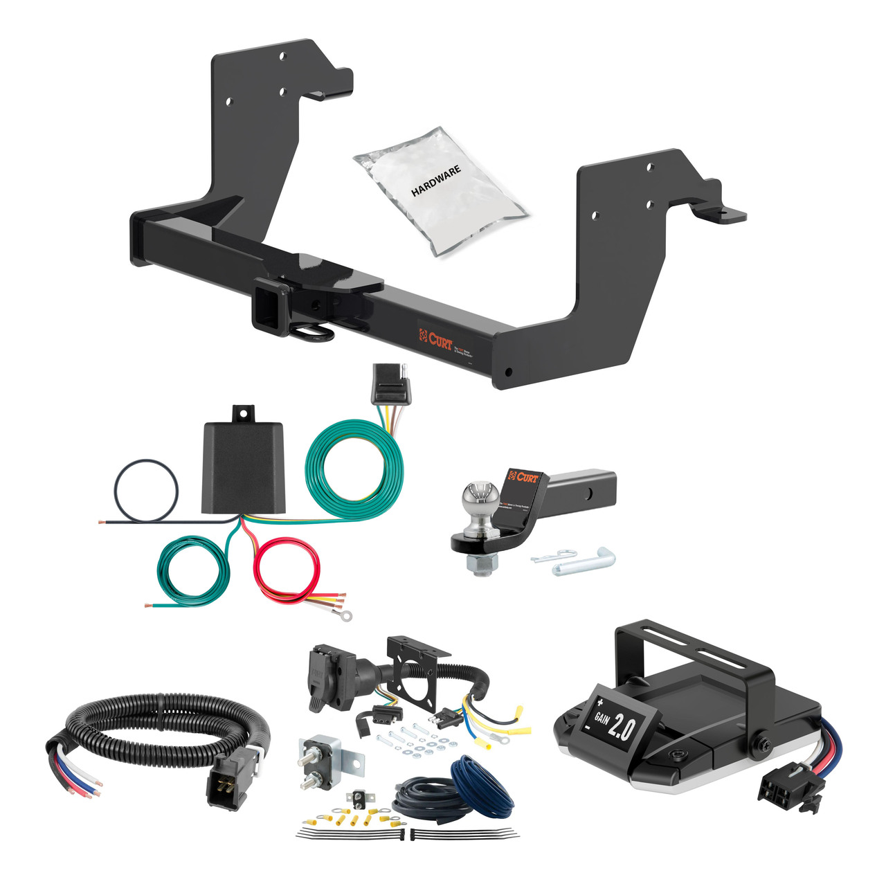 10-24 Mercedes-Benz Sprinter 2500 Cargo van with factory step bumper, excluding rear door step 2 CURT Trailer Hitch + Assure Proportional Brake Controller Kit HBCW1920 thumbnail 0