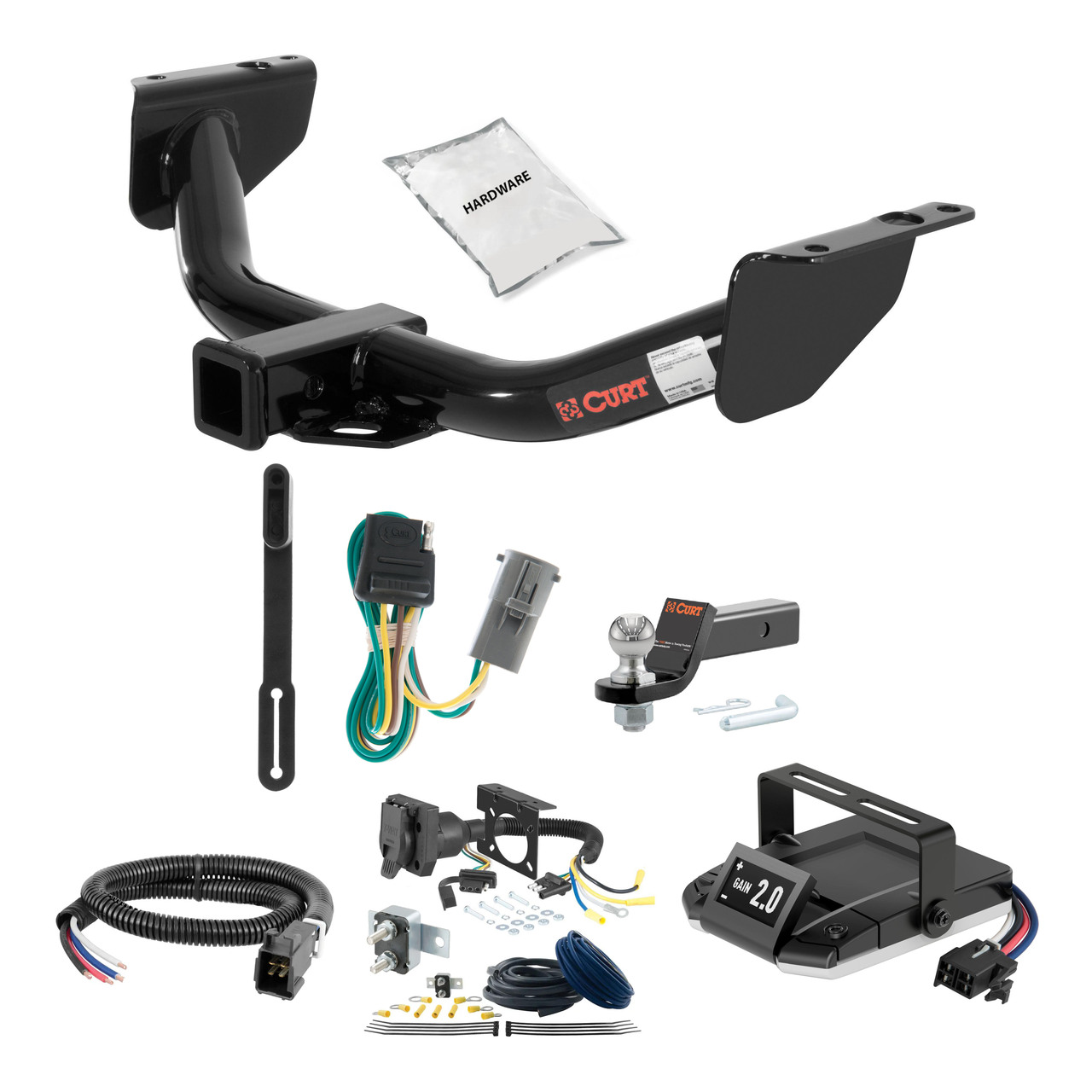 98-07 Mazda B3000 00-05 models are no drill 2 CURT Trailer Hitch + Assure Proportional Brake Controller Kit HBCW1788 thumbnail 0