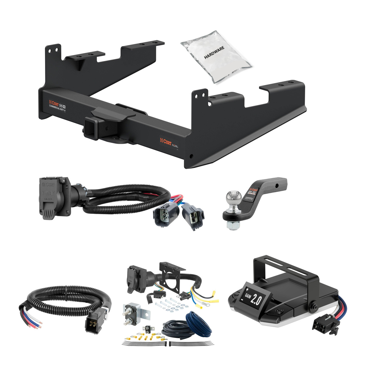 97-99 Ford F-250LD  New body 2 CURT Trailer Hitch + Assure Proportional Brake Controller Kit HBCW883 thumbnail 0
