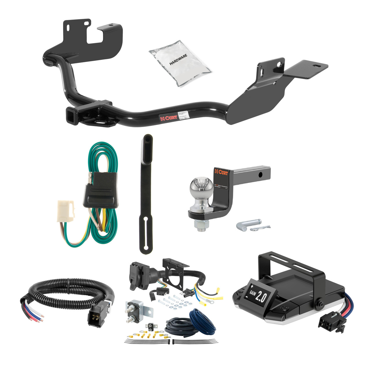 05-06 Mazda Tribute With factory 1-1/4" receiver hitch 2 CURT Trailer Hitch + Assure Proportional Brake Controller Kit HBCW1821 thumbnail 0