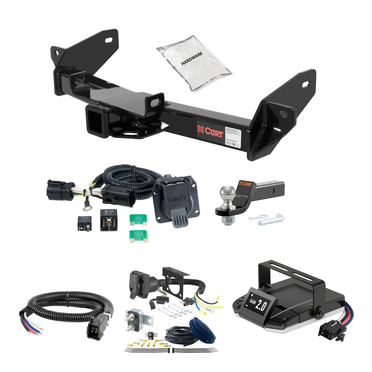 06-08 Ford F-150  Excluding factory receiver (built after 8/5/05) 2 CURT Trailer Hitch + Assure Proportional Brake Controller Kit HBCW857 thumbnail 0