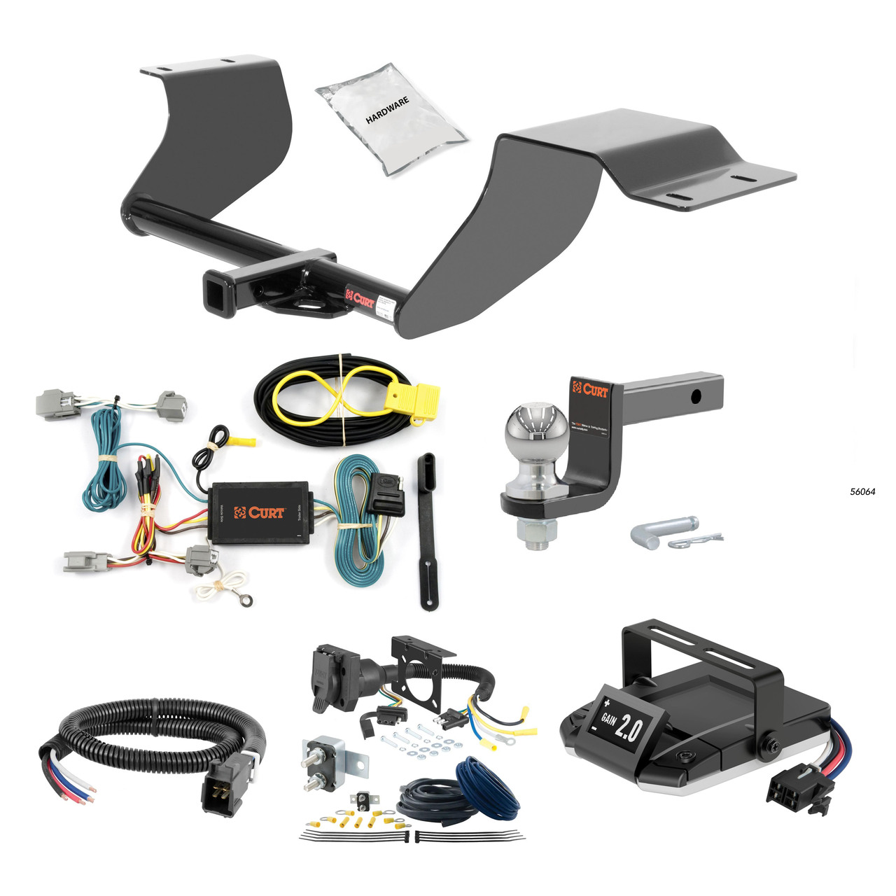 11-19 Ford Fiesta Hatchback 1.25 CURT Trailer Hitch + Assure Proportional Brake Controller Kit HBCW927 thumbnail 0