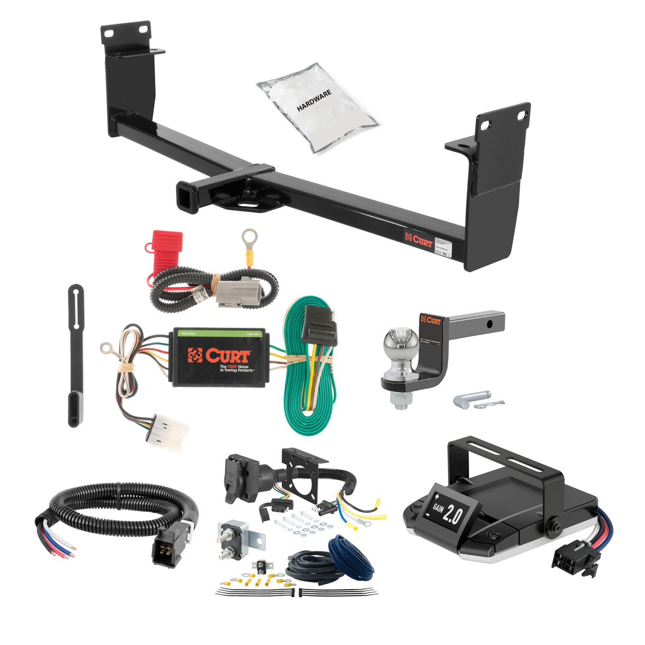 07-13 Mitsubishi Outlander 2 CURT Trailer Hitch + Assure Proportional Brake Controller Kit HBCW1989 thumbnail 0