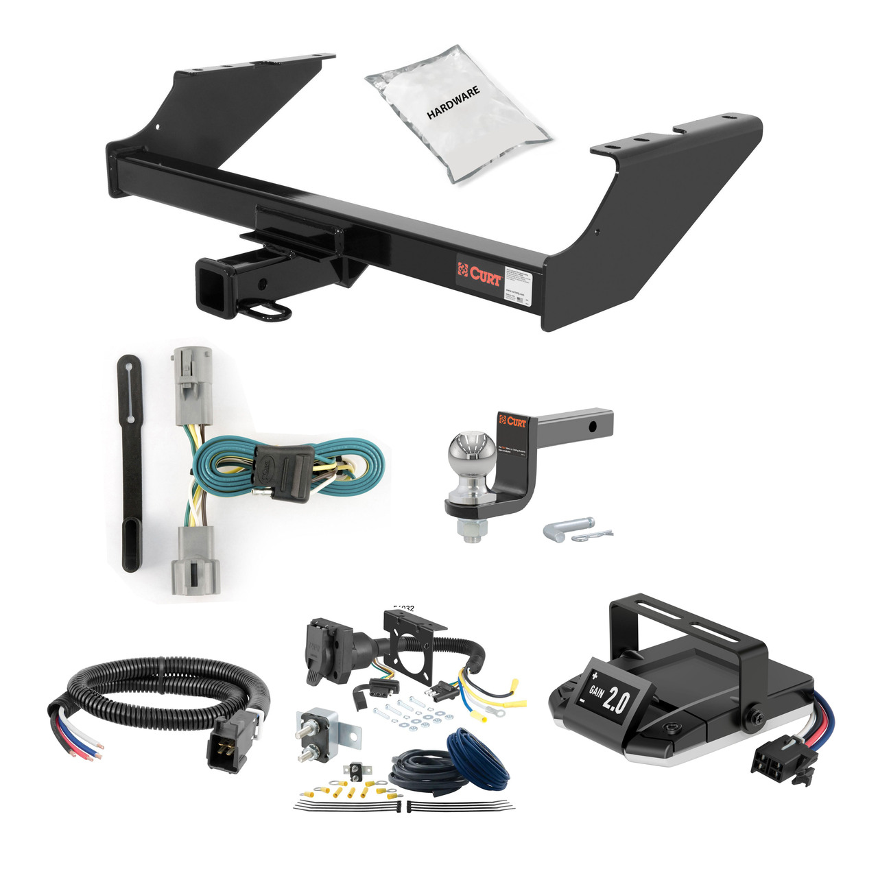 17-24 Ford F-250 Super Duty 2.5 CURT Trailer Hitch + Assure Proportional Brake Controller Kit HBCW884 thumbnail 0