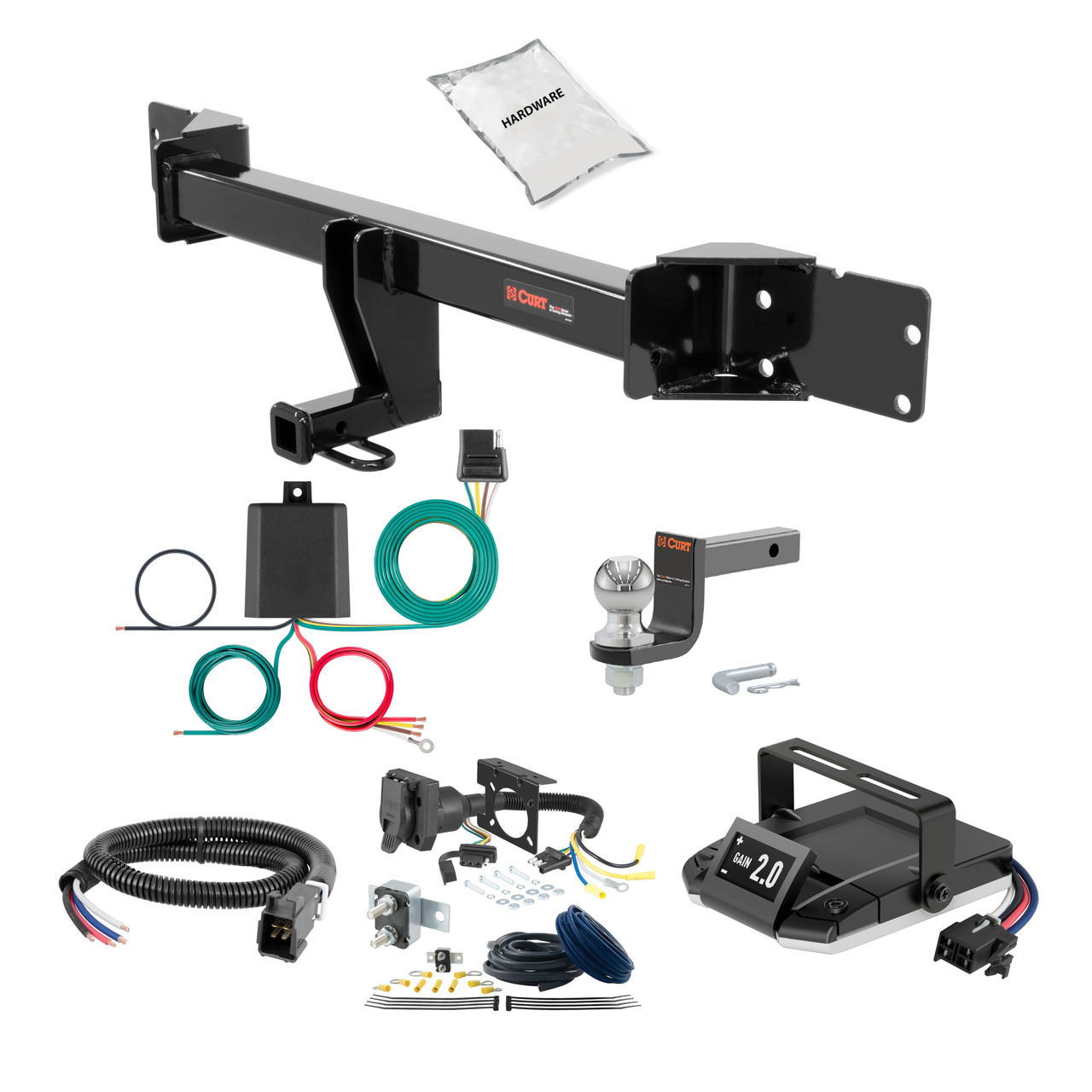 06-07 Mercedes-Benz C350 1.25 CURT Trailer Hitch + Assure Proportional Brake Controller Kit HBCW1847 thumbnail 0