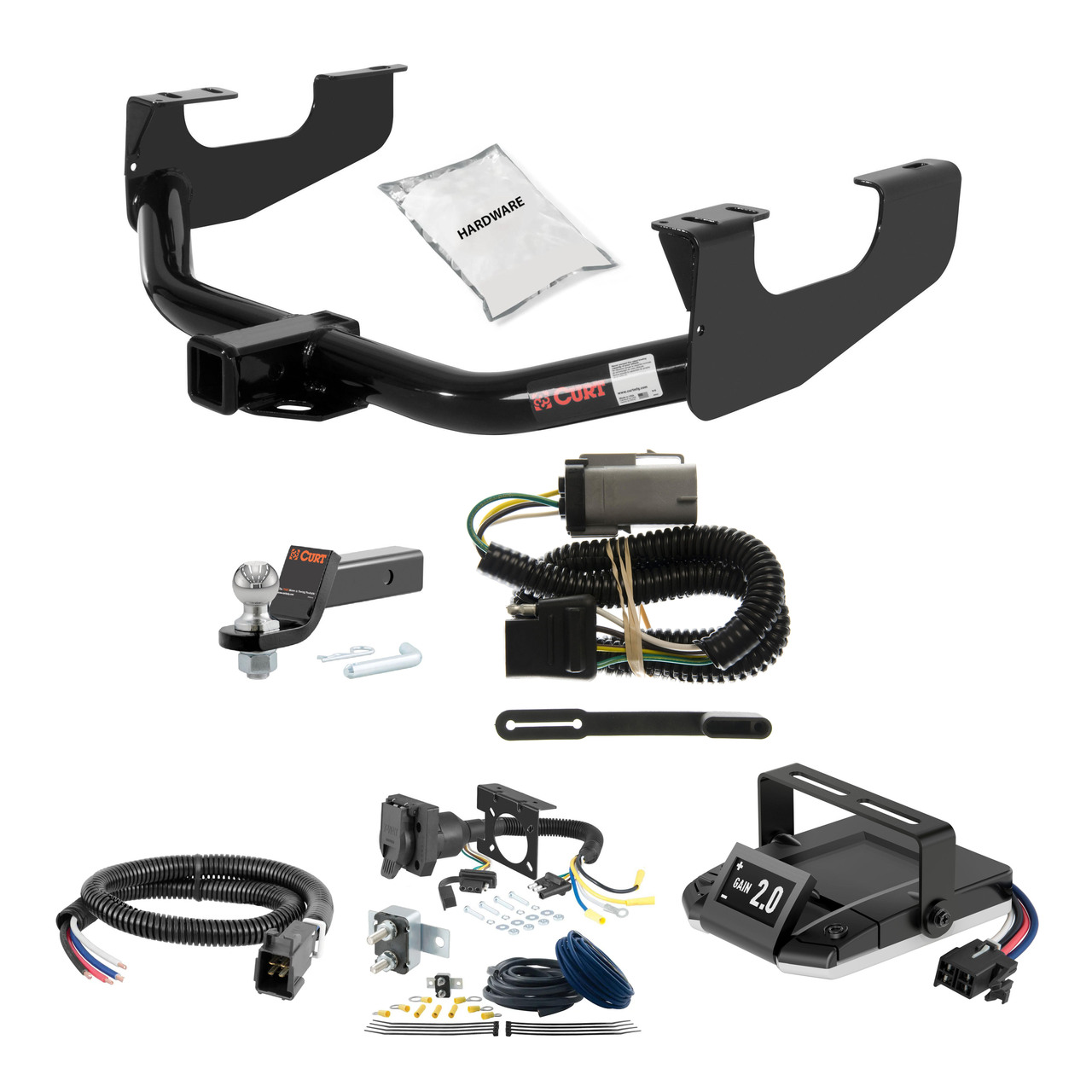99-16 Ford F-350 Super Duty Excluding cab & chassis 2 CURT Trailer Hitch + Assure Proportional Brake Controller Kit HBCW899 thumbnail 0