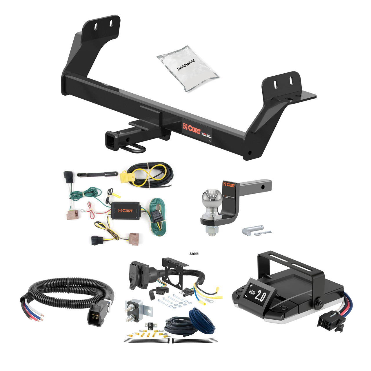 13-20 Ford Fusion Excluding Sport 1.25 CURT Trailer Hitch + Assure Proportional Brake Controller Kit HBCW950 thumbnail 0