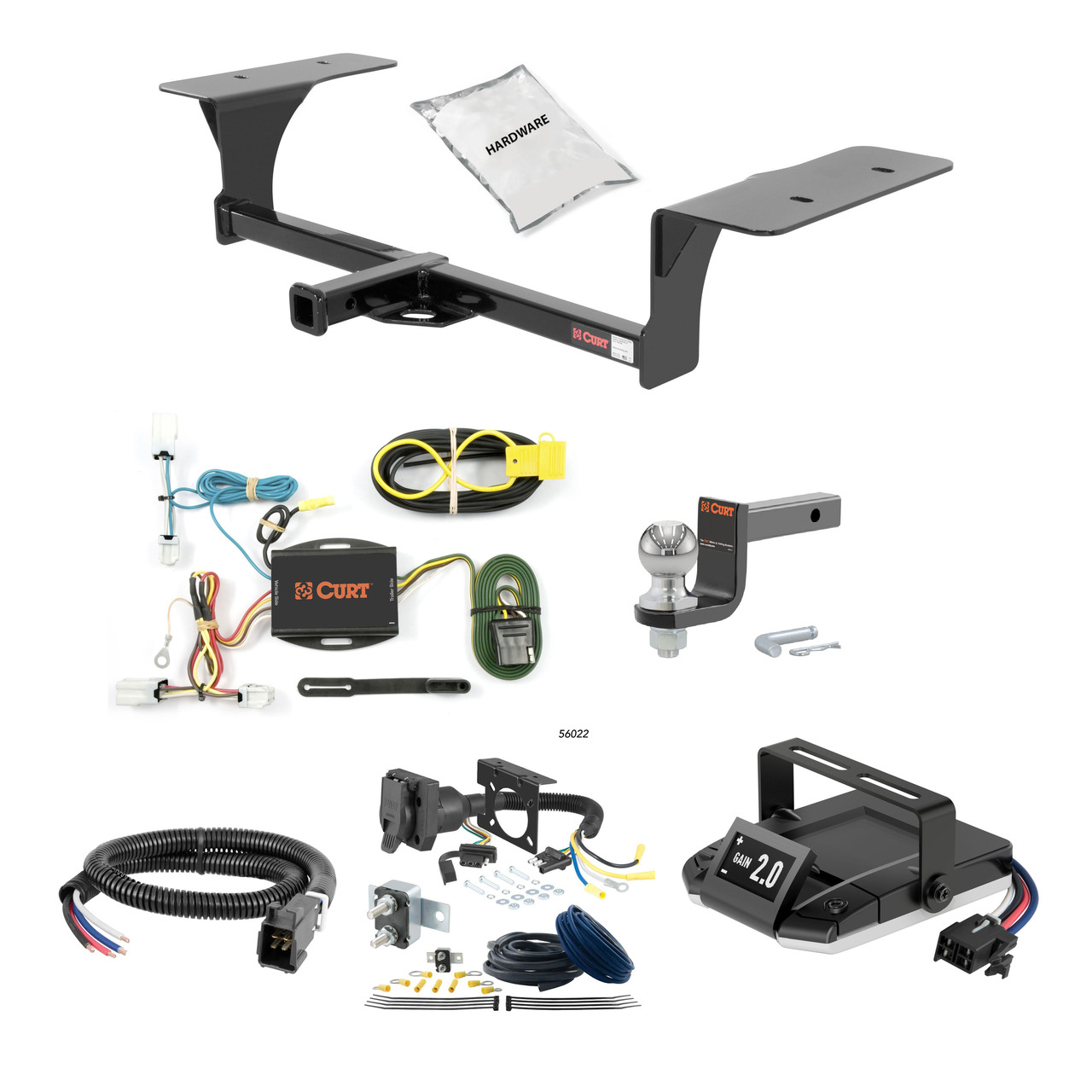 16-23 Nissan Maxima Sedan 1.25 CURT Trailer Hitch + Assure Proportional Brake Controller Kit HBCW2026 thumbnail 0