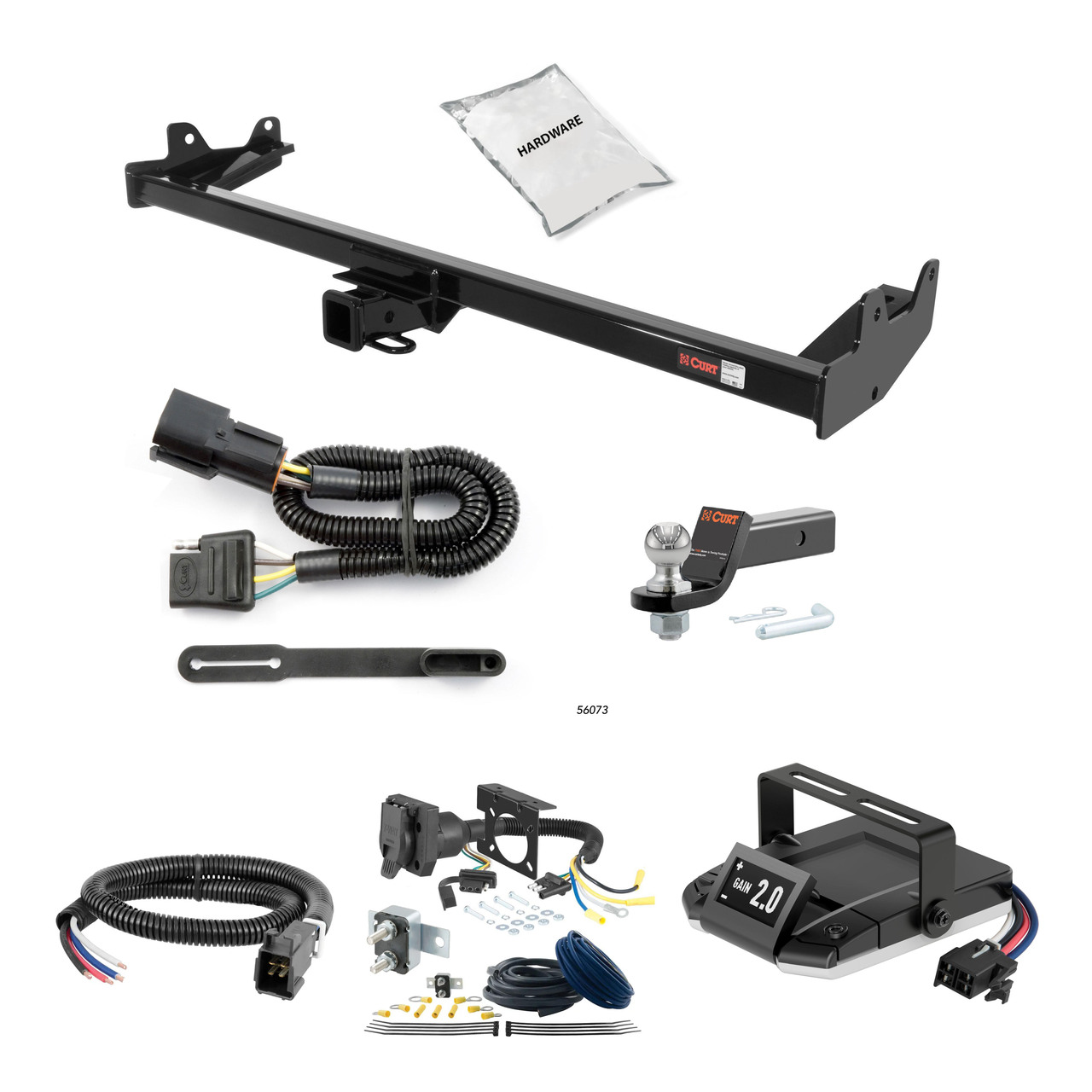 04-07 Ford Freestar 2 CURT Trailer Hitch + Assure Proportional Brake Controller Kit HBCW945 thumbnail 0