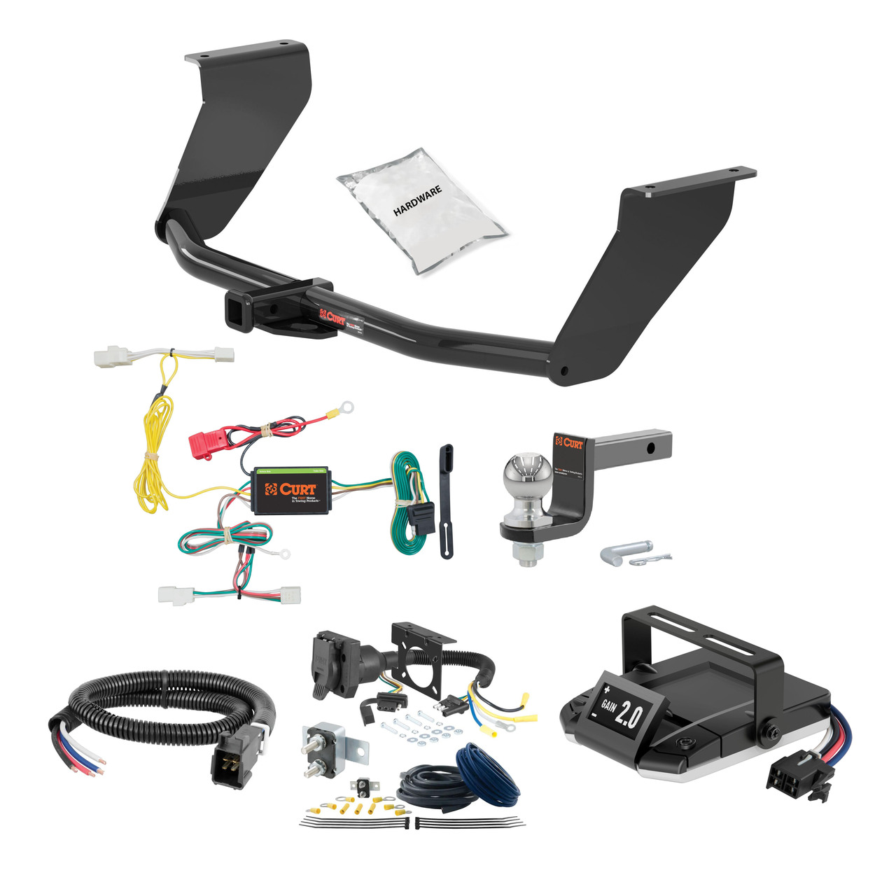 07-16 Gensis GENESIS Cab & chassis, 170" WB 2 CURT Trailer Hitch + Assure Proportional Brake Controller Kit HBCW1012 thumbnail 0