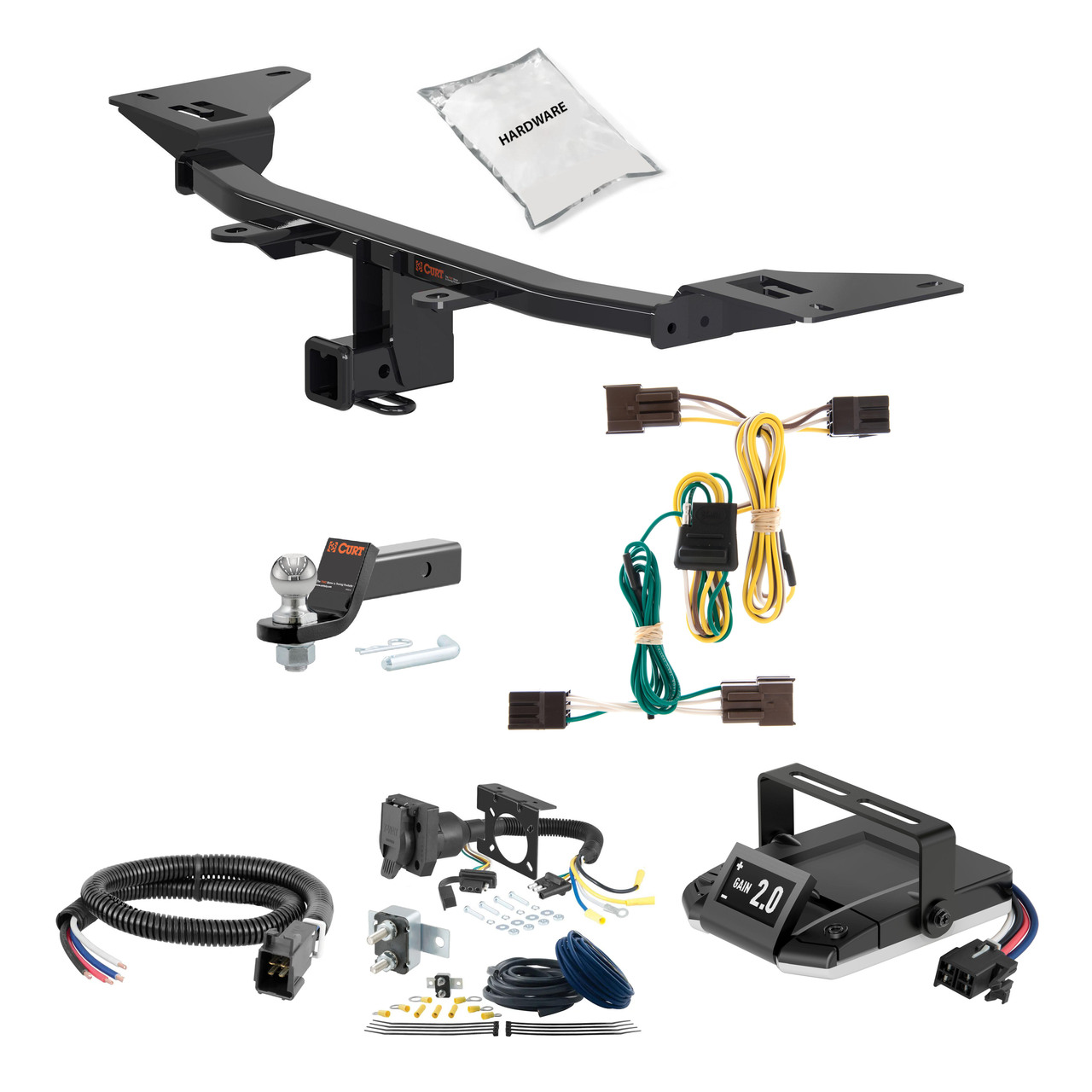 10-19 Ford Taurus Sedan 1.25 CURT Trailer Hitch + Assure Proportional Brake Controller Kit HBCW981 thumbnail 0