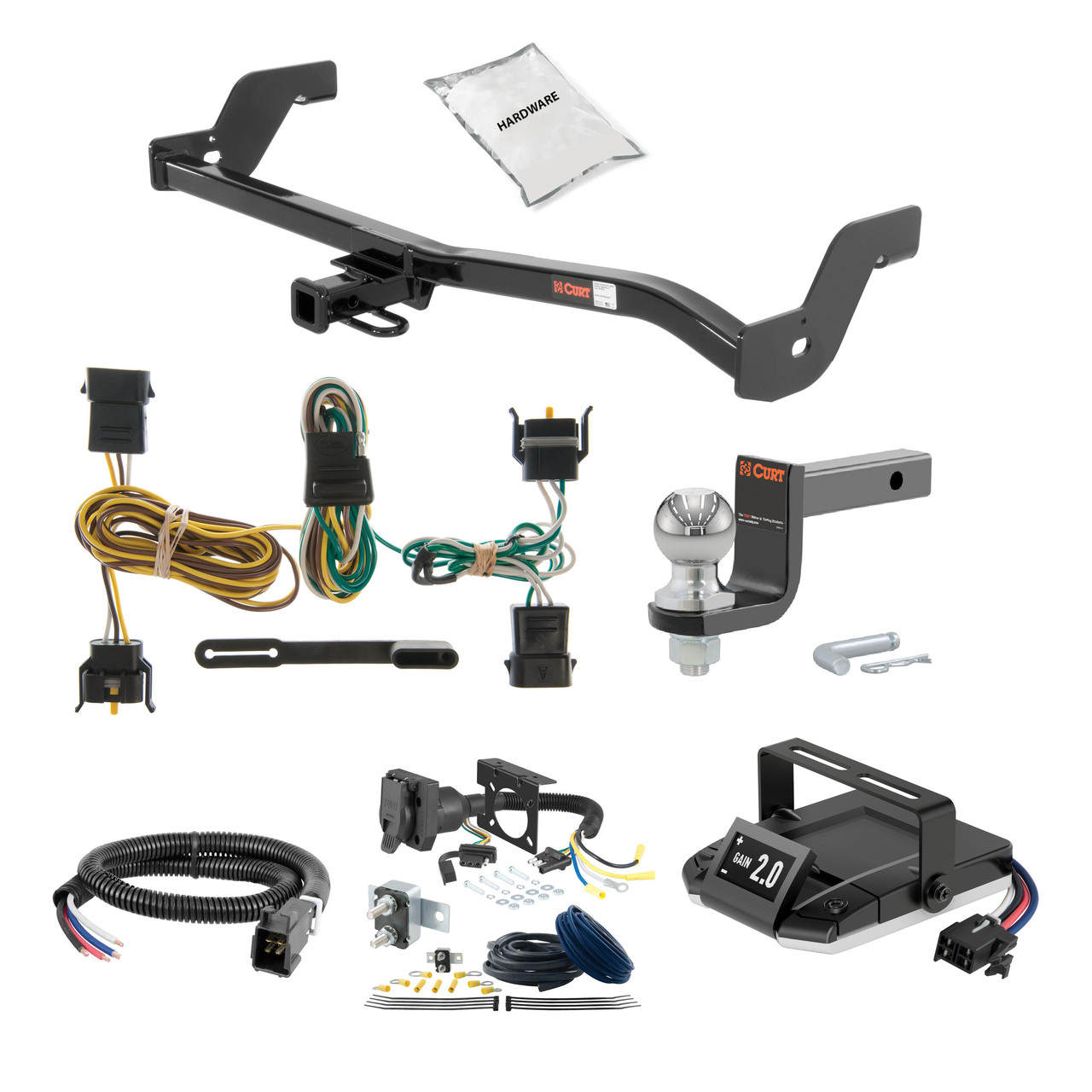 86-05 Mercury Sable Wagon, excluding dual exhaust 1.25 CURT Trailer Hitch + Assure Proportional Brake Controller Kit HBCW1951 thumbnail 0