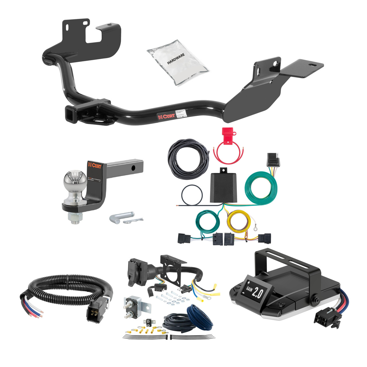 05-11 Mercury Mariner With factory 1-1/4" receiver hitch 2 CURT Trailer Hitch + Assure Proportional Brake Controller Kit HBCW1934 thumbnail 0
