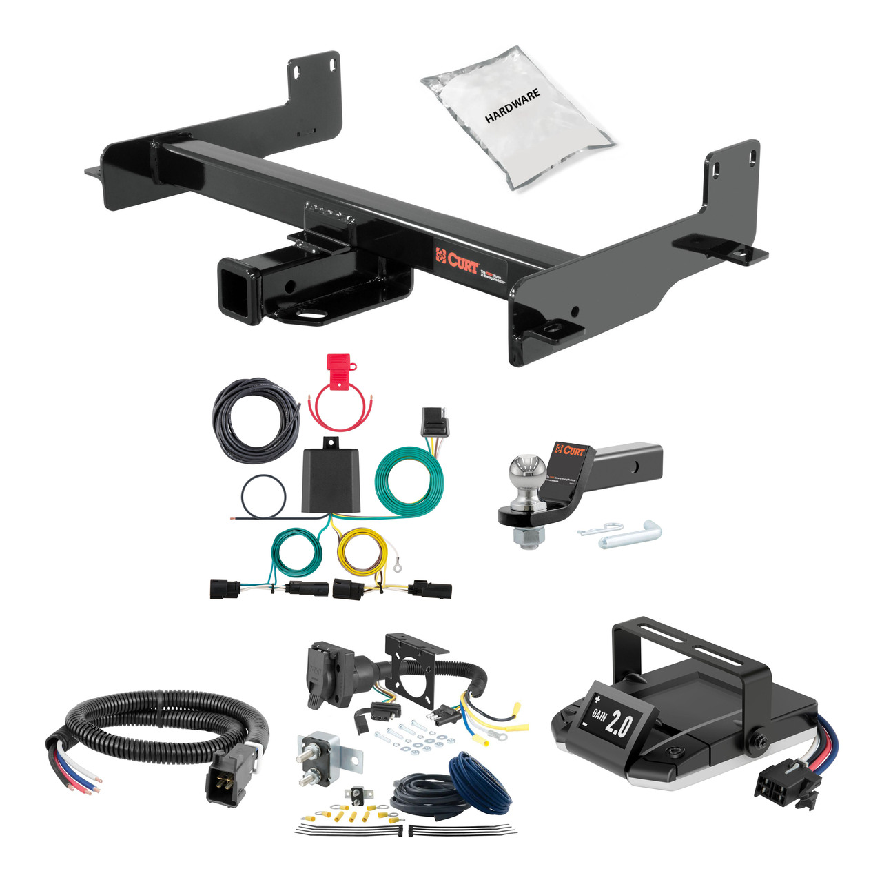 15-24 Ford Transit-250 2 CURT Trailer Hitch + Assure Proportional Brake Controller Kit HBCW992 thumbnail 0