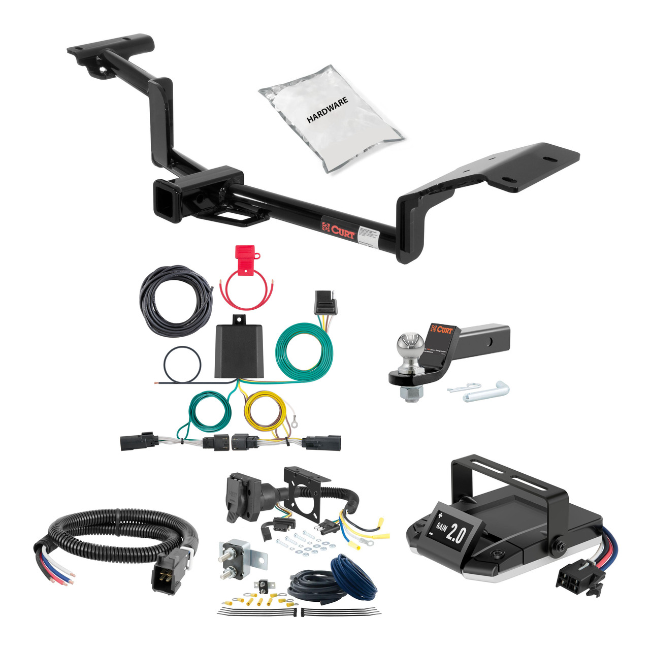 05-07 Ford Five Hundred 2 CURT Trailer Hitch + Assure Proportional Brake Controller Kit HBCW932 thumbnail 0