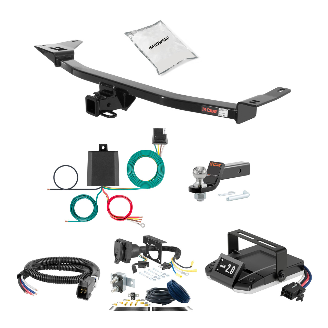 05-07 Mercury Montego 1.25 CURT Trailer Hitch + Assure Proportional Brake Controller Kit HBCW1939 thumbnail 0