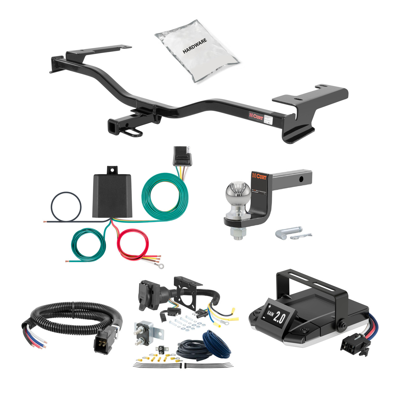 05-11 Mercury Mariner Without factory 1-1/4" receiver hitch 2 CURT Trailer Hitch + Assure Proportional Brake Controller Kit HBCW1936 thumbnail 0