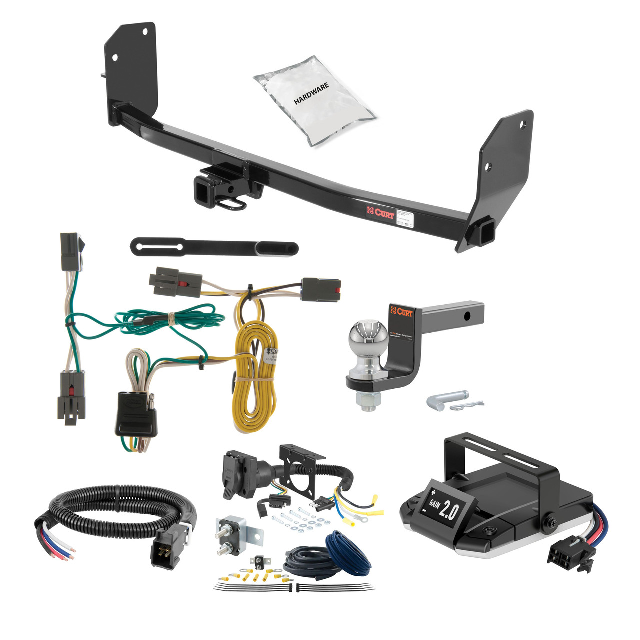 10-10 Ford Mustang Coupe 1.25 CURT Trailer Hitch + Assure Proportional Brake Controller Kit HBCW969 thumbnail 0