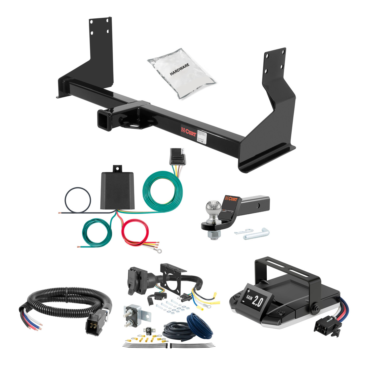 10-24 Mercedes-Benz Sprinter 2500 Standard bumper, excluding rear door step 2 CURT Trailer Hitch + Assure Proportional Brake Controller Kit HBCW1919 thumbnail 0