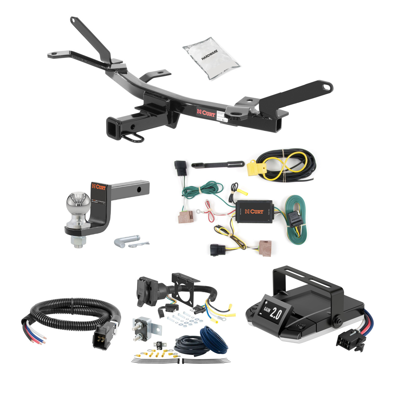 10-12 Ford Fusion 1.25 CURT Trailer Hitch + Assure Proportional Brake Controller Kit HBCW952 thumbnail 0
