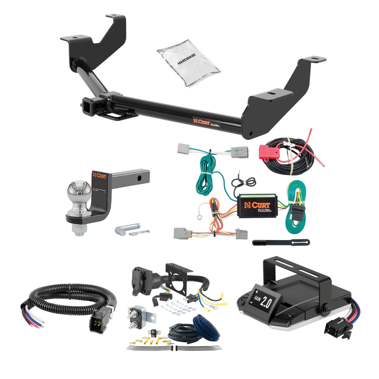 15-24 Ford Transit-350 2 CURT Trailer Hitch + Assure Proportional Brake Controller Kit HBCW995 thumbnail 0