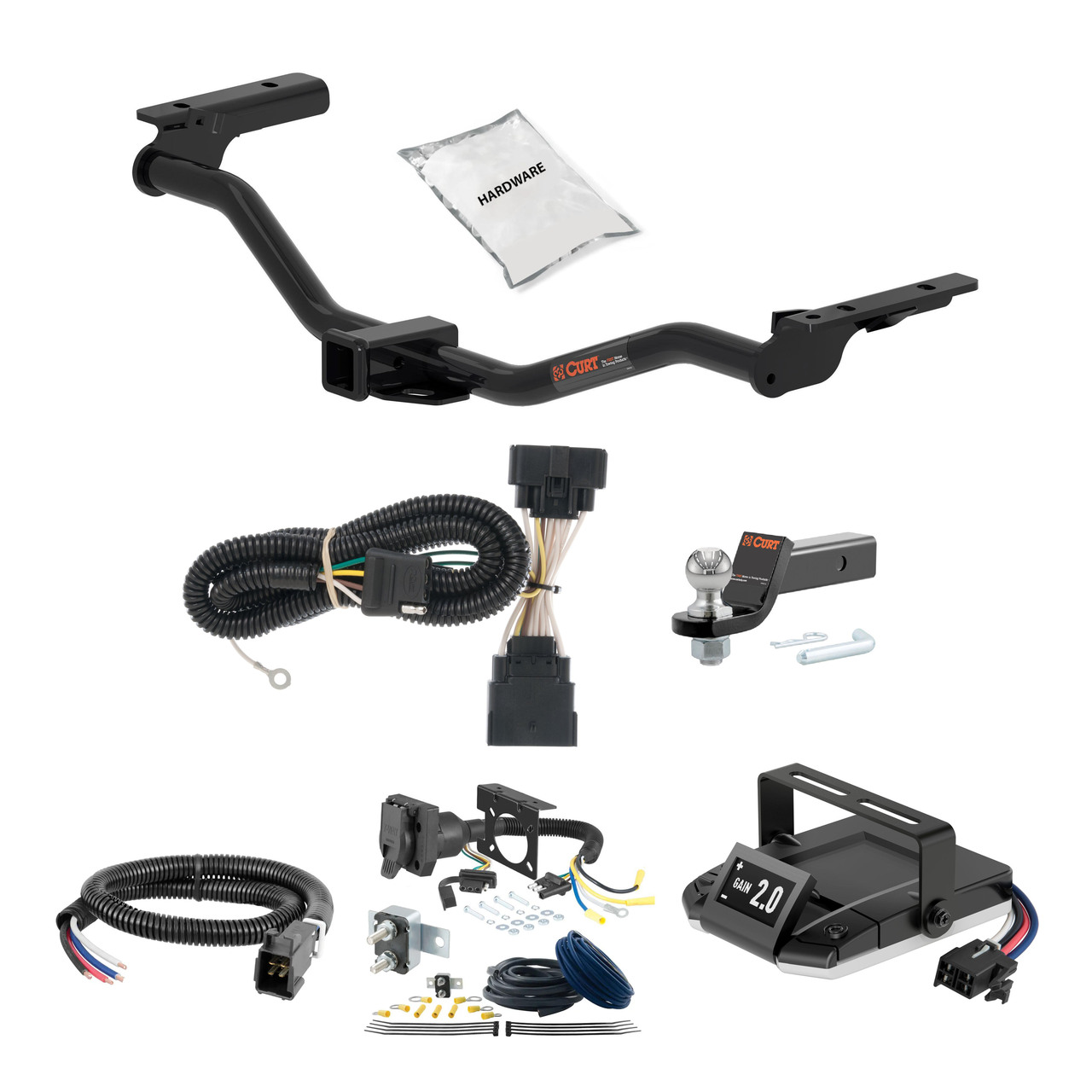 13-19 Ford Police Interceptor Utility 2 CURT Trailer Hitch + Assure Proportional Brake Controller Kit HBCW973 thumbnail 0