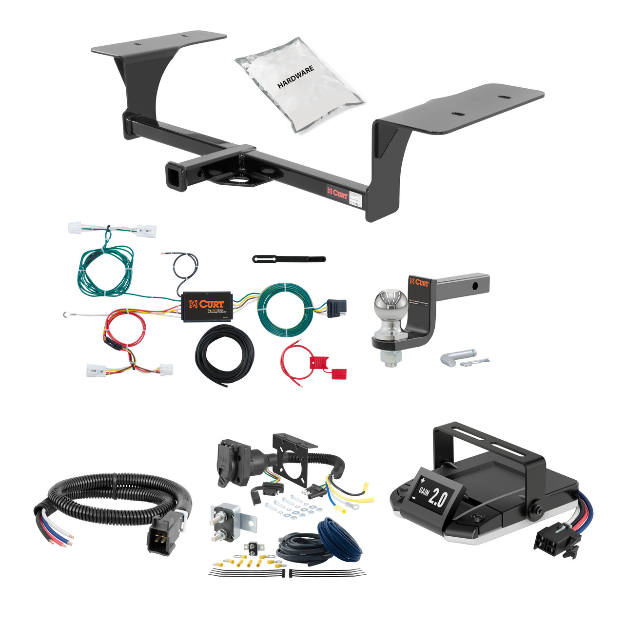 11-17 Nissan Leaf 1.25 CURT Trailer Hitch + Assure Proportional Brake Controller Kit HBCW2025 thumbnail 0